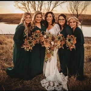 Hunter green Baltic Born bridesmaid dress